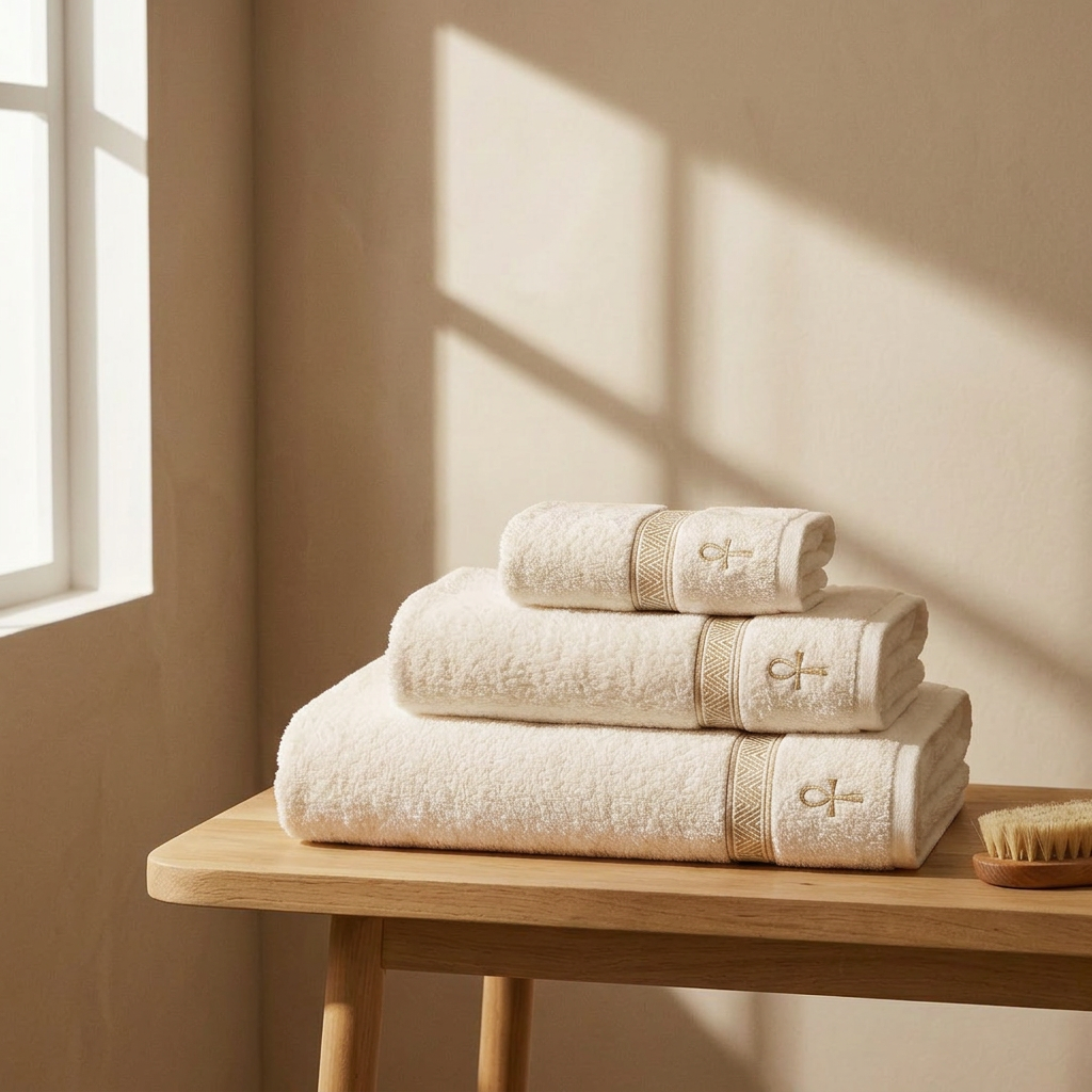 Premium Egyptian Cotton Towel Set ( 6 Piece ) — Cream