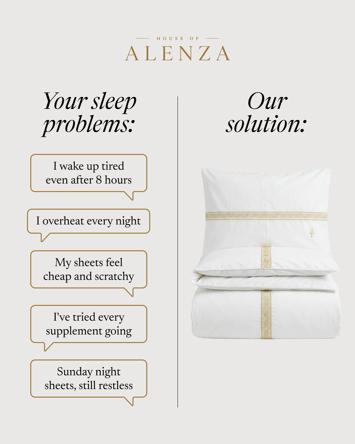 House of Alenza white Egyptian cotton duvet cover