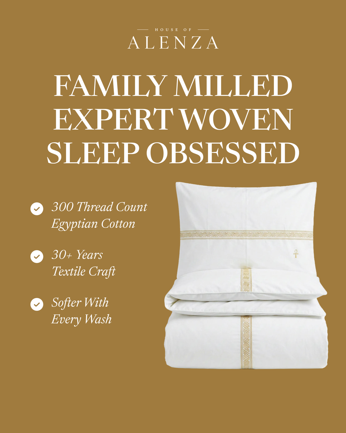 House of Alenza white Egyptian cotton duvet cover
