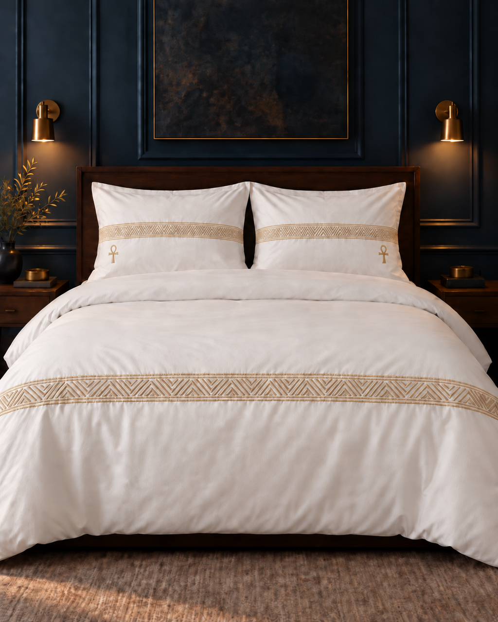 House of Alenza white Egyptian cotton duvet cover