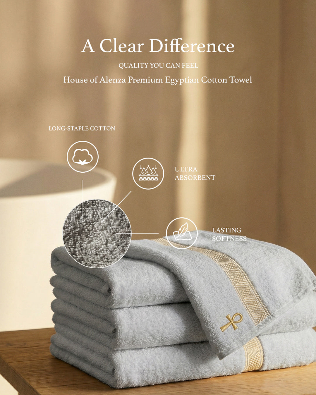 House of Alenza Egyptian cotton towel
