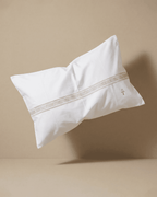 Model with a House of Alenza Egyptian cotton pillowcase
