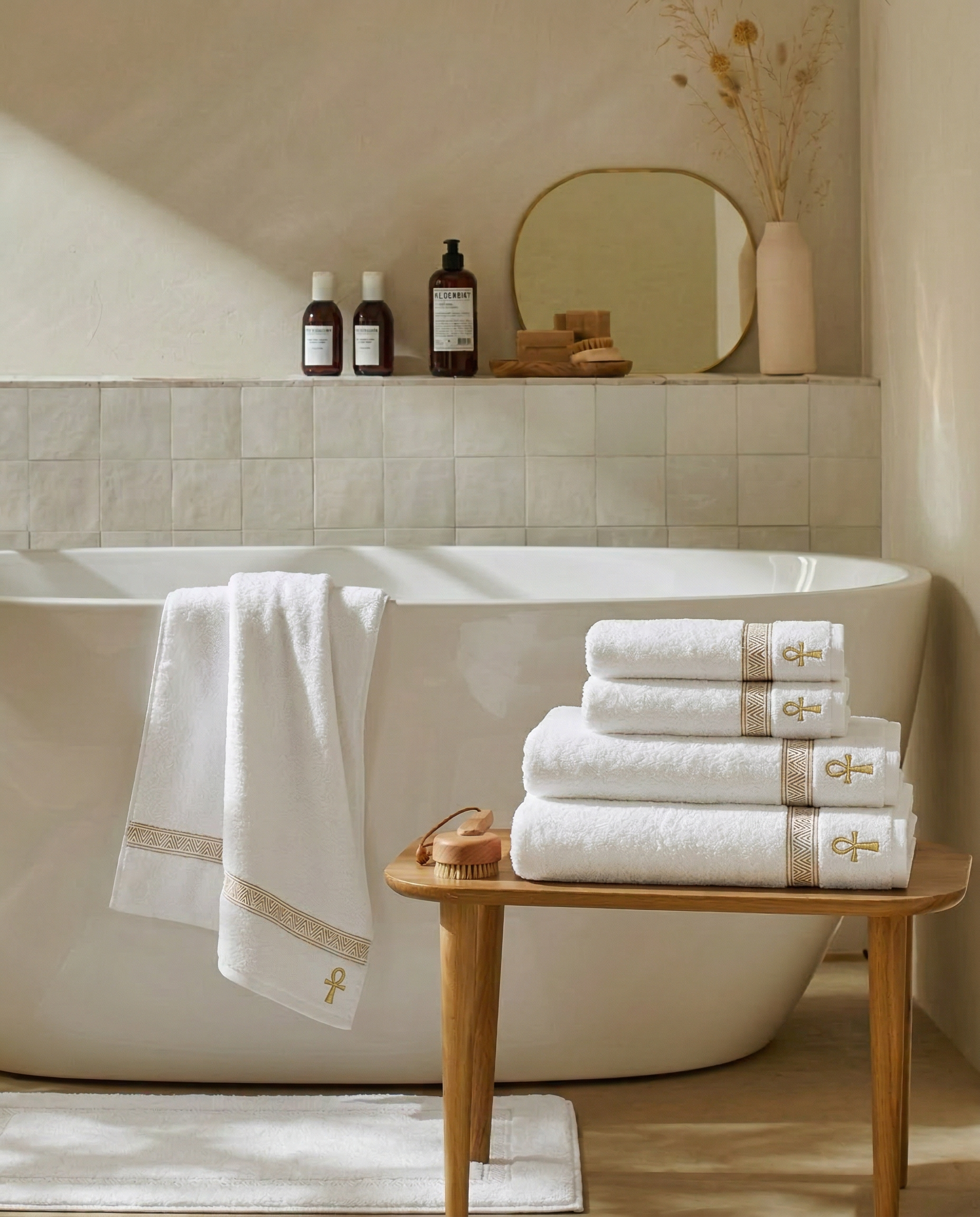 Premium Egyptian Cotton Towel Set ( 6 Piece ) — White